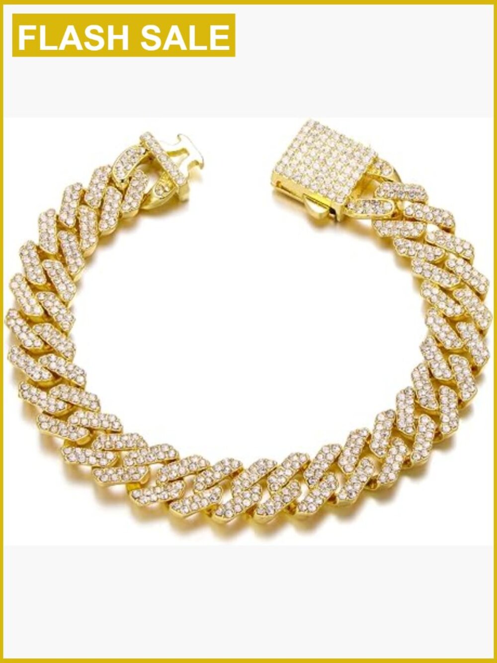 Cuban Link Bracelet 9 Inch 12mm Wide Iced Out Chain Silver Plated Hip Hop